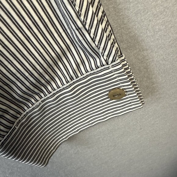 Lafayette 148 Fitted Shirt Womens Size 4 Cotton Blend Striped Button Down Blouse - Picture 11 of 14